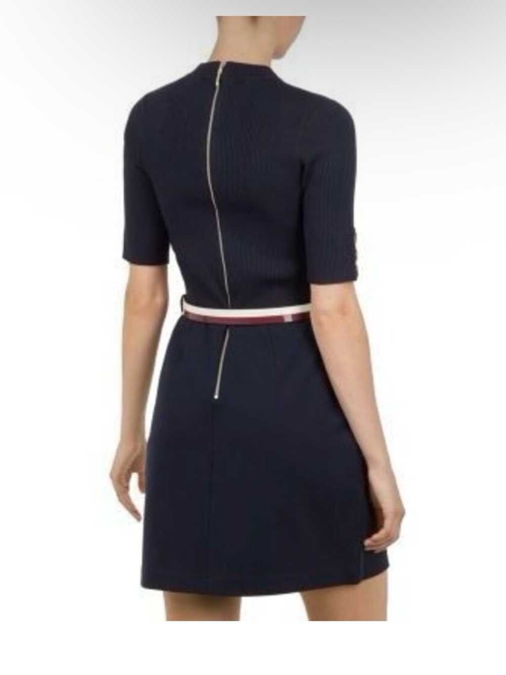 Ted Baker London Navy Rib-Knit Mini Colour by Numbers Elsbeth Dress.